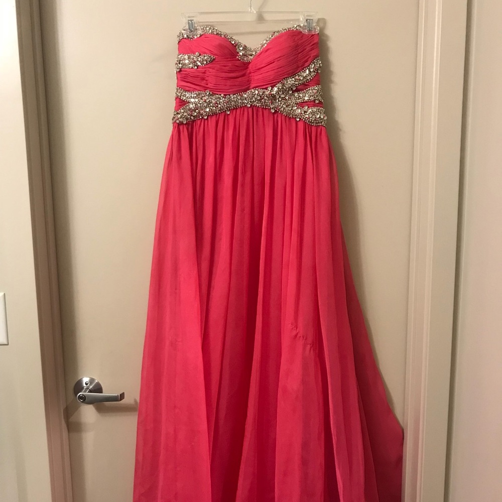 Pink Strapless Sherri Hill Prom Dress (Size 8)